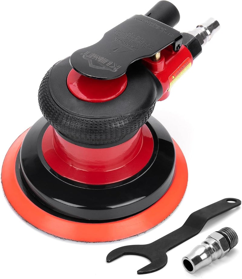 PUIMIT Professional 5" Dual Action Random Orbit Air Sander, Pneumatic Palm Sander, Low Vibration, Heavy Duty - Image 1